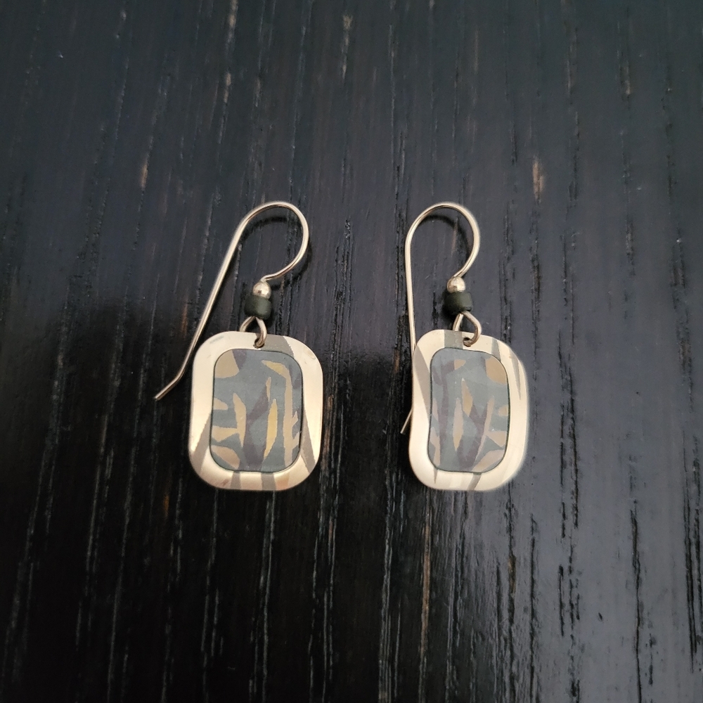 Gold and Grey Earrings